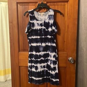 Michael kors navy tie dye dress size medium